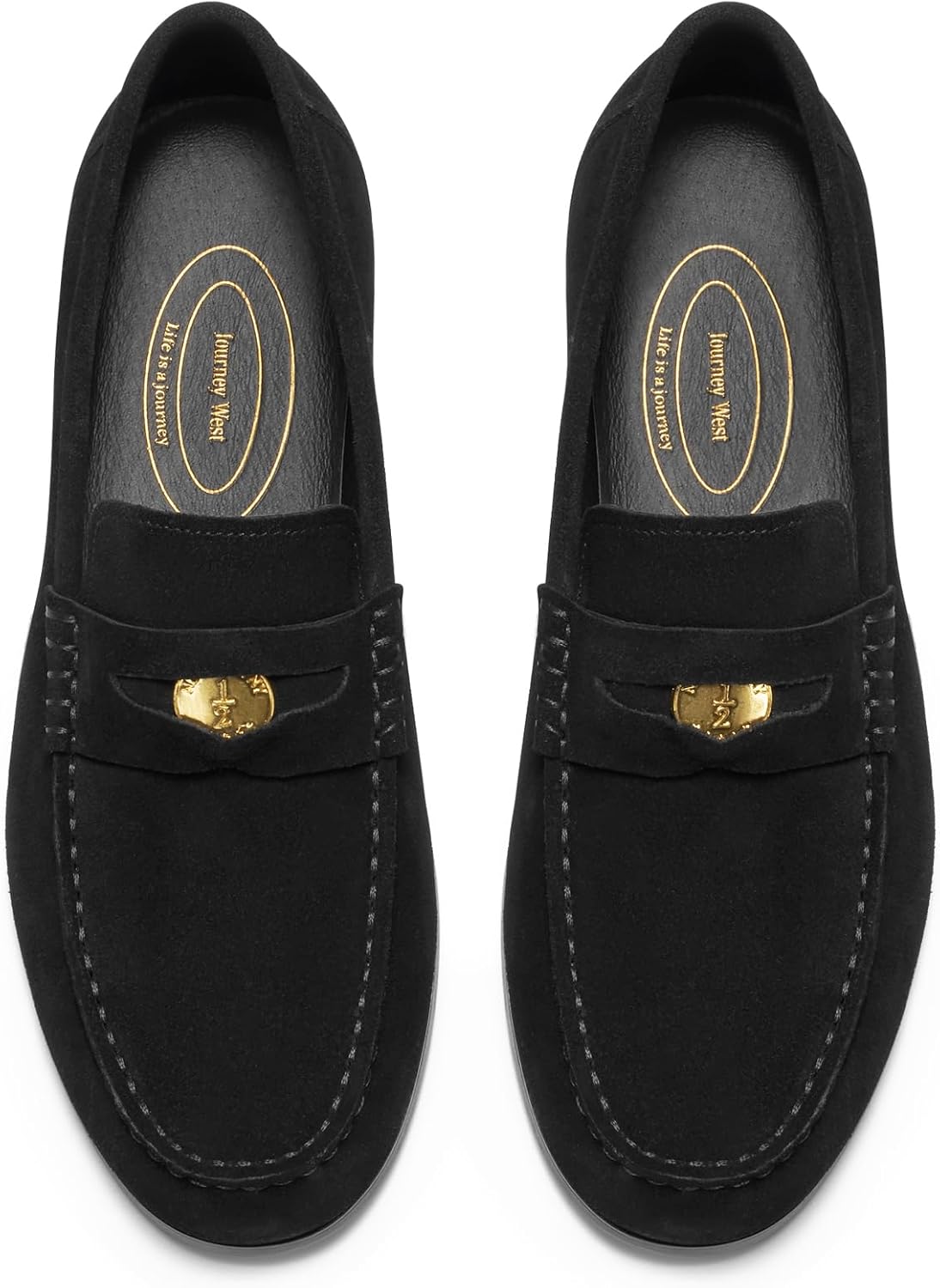 

Мужские замшевые повседневные лоферы Journey West Ivy Style с мягкой подошвой, черный