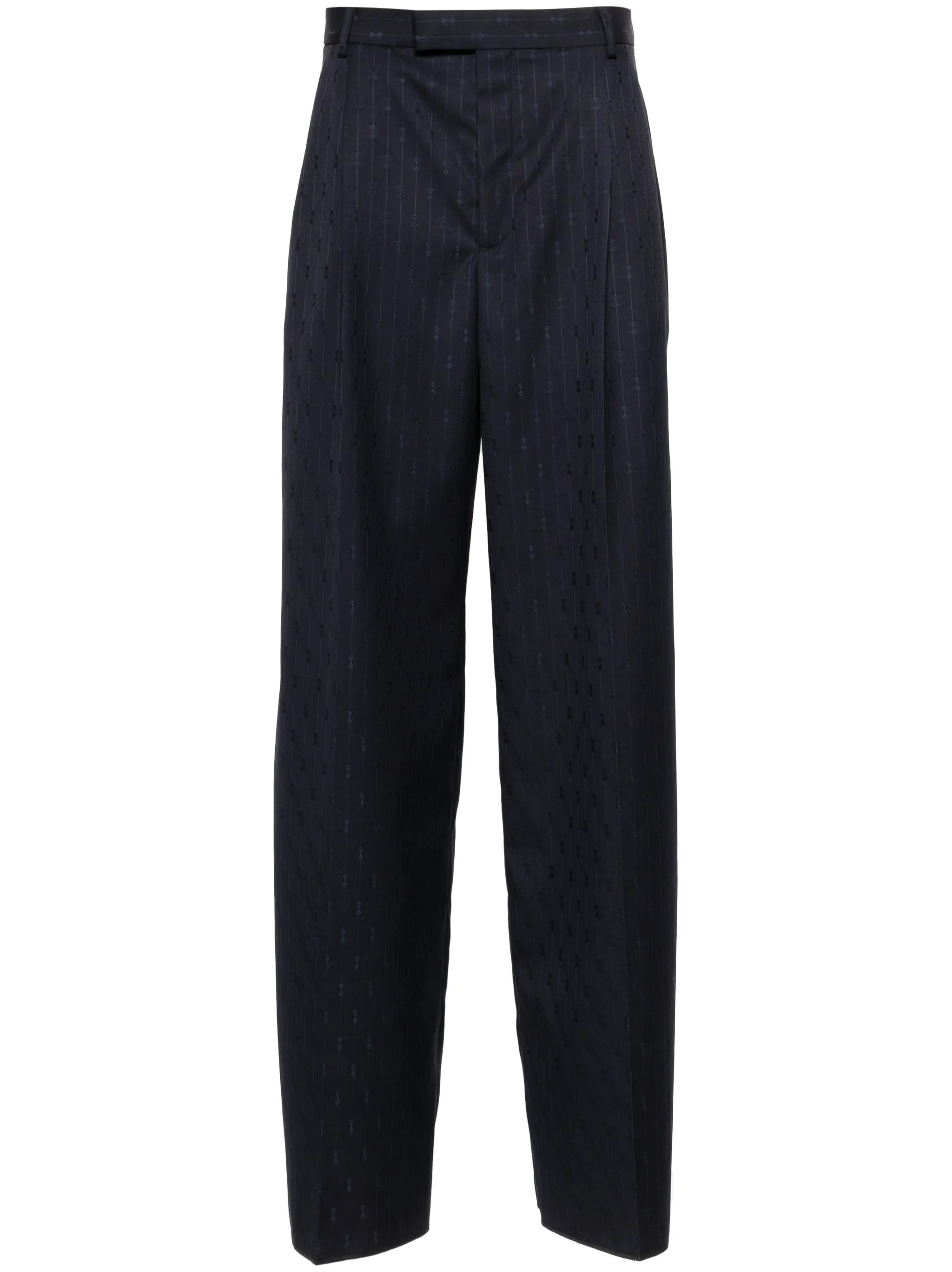 

Шерстяные брюки Horsebit в полоску Gucci, синий