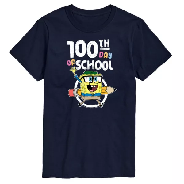 

Мужская футболка SpongeBob SquarePants с принтом "100 дней" Nickelodeon, синий