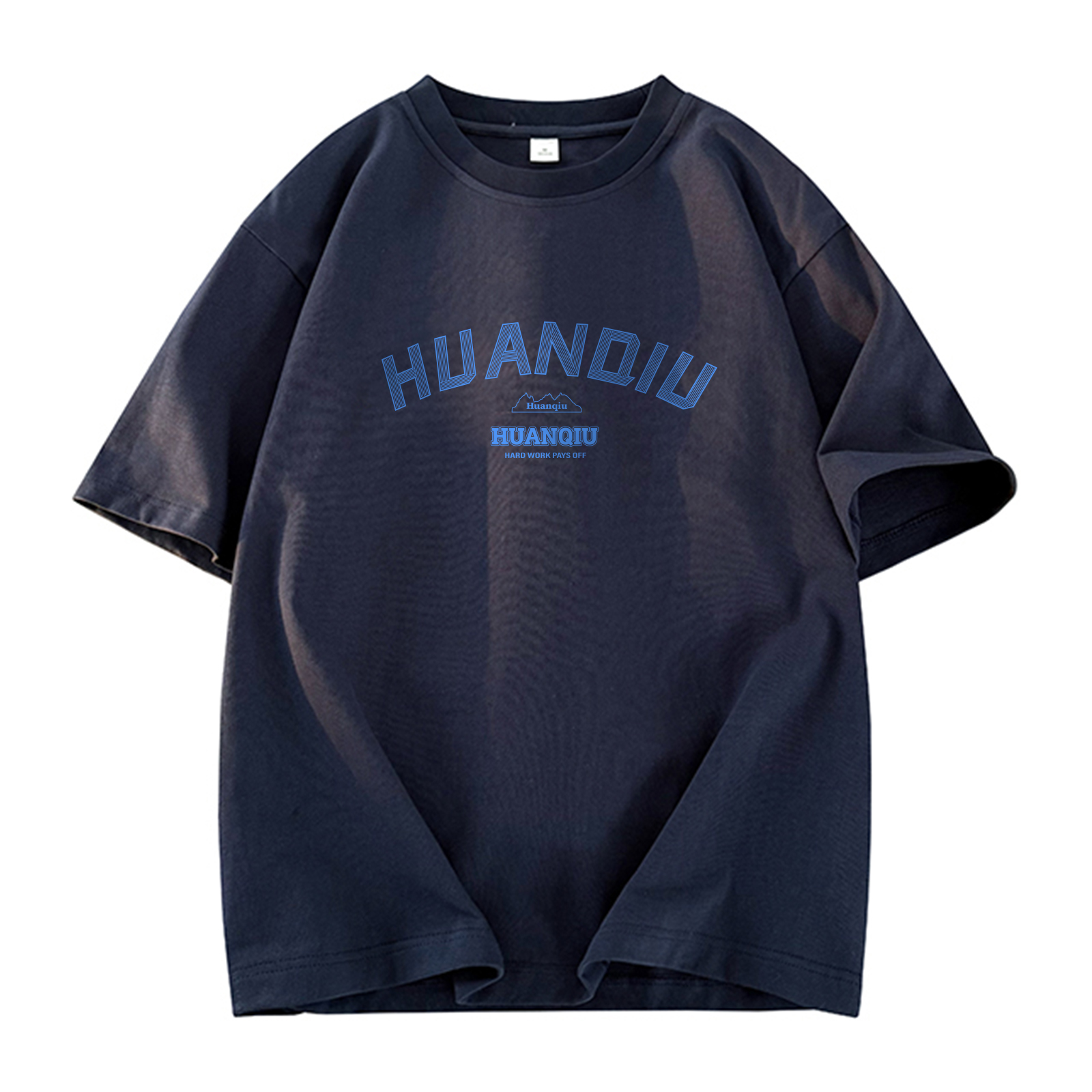 

Футболка Unisex Crew Neck Moderate Heavyweight HUANQIU, темно-синий