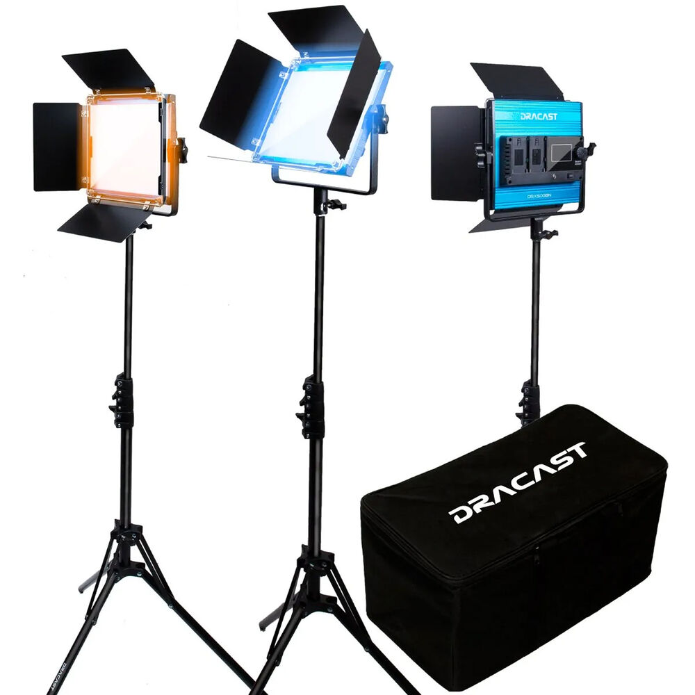 

Двухцветная светодиодная панель Dracast X Series LED500 (комплект для интервью с 3 лампами)