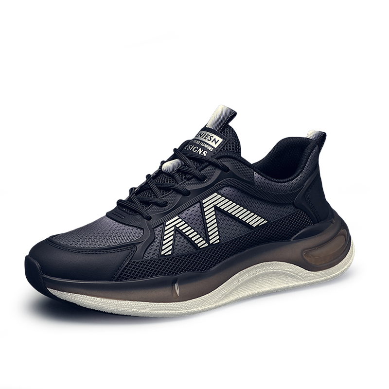 

SENJIALUO Скользоустойчивые, износостойкие, влагоотводящие, поддерживающие и упругие мужские низкие кеды повседневные - черные, цвет Black