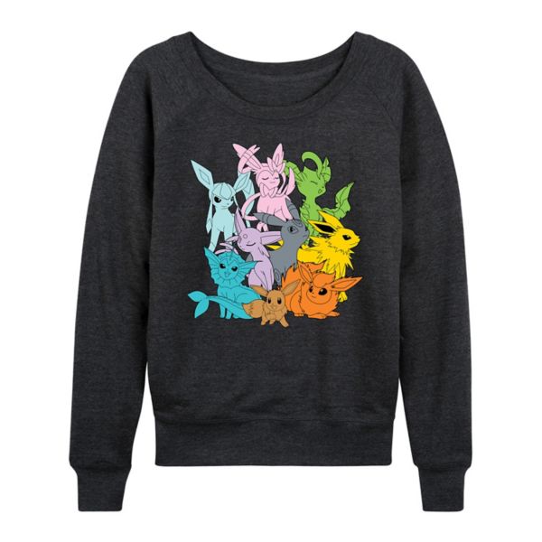 

Женская толстовка с длинным рукавом Pokemon Eevolutions из френч-терри Licensed Character, серый