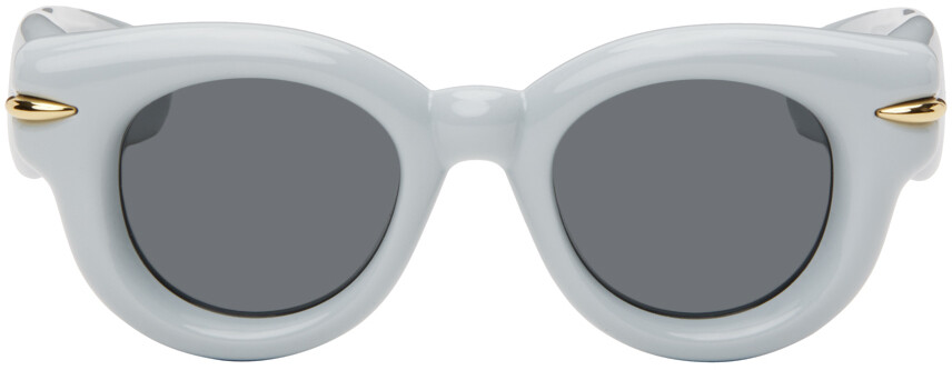 

Синие круглые завышенные солнцезащитные очки Loewe, цвет Light blue/Other