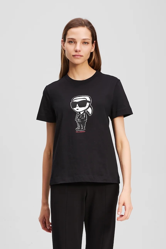 

Хлопковая футболка Karl Lagerfeld, черный