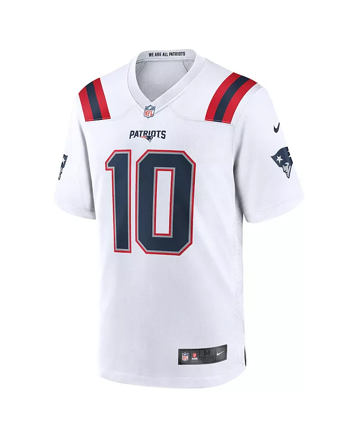 Мужская игровая футболка Mac Jones New England Patriots Team Nike, белый — фото 2