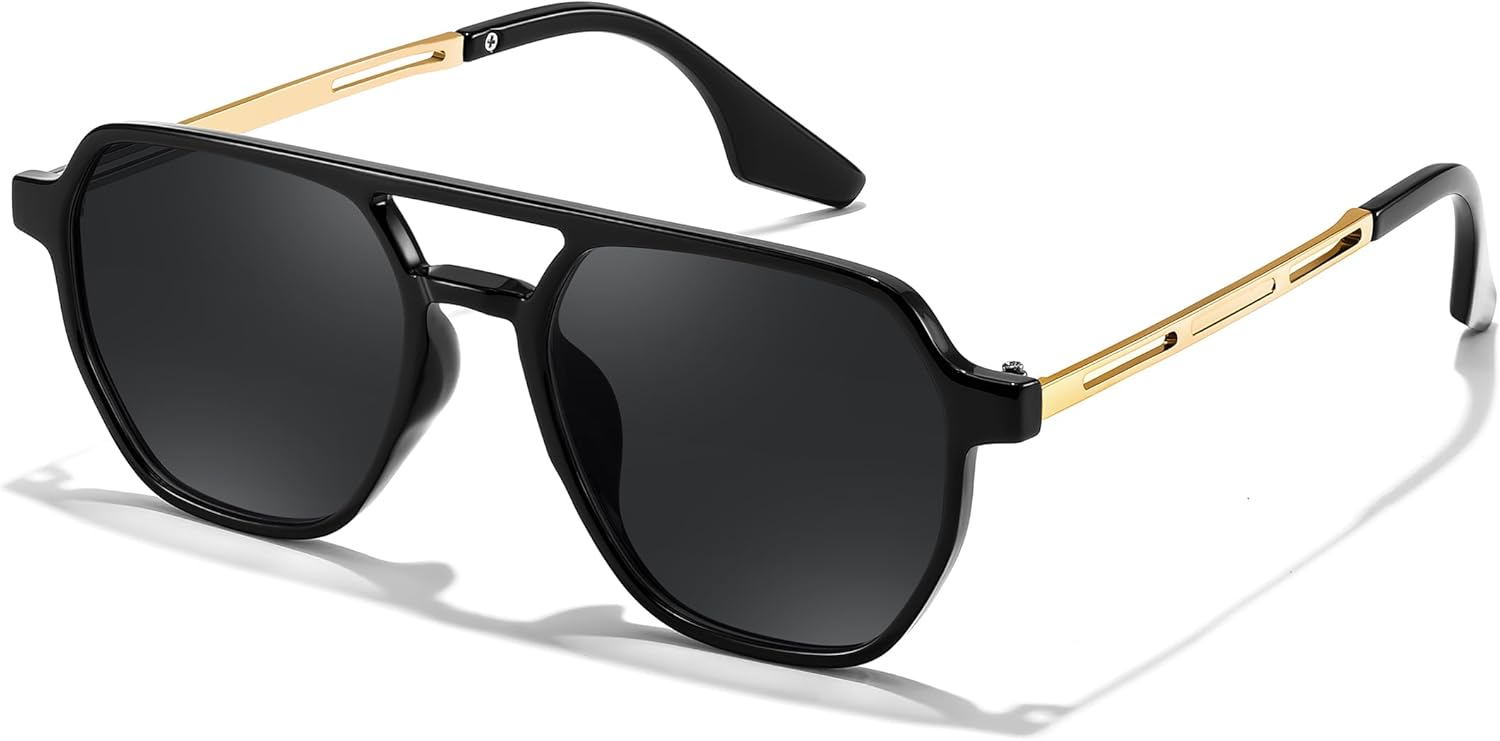 

Солнцезащитные очки-авиаторы FEISEDY в стиле ретро 70-х для женщин и мужчин, винтажные квадратные, модные, увеличенного размера, защита от ультрафиолета UV400, артикул B0145, Black