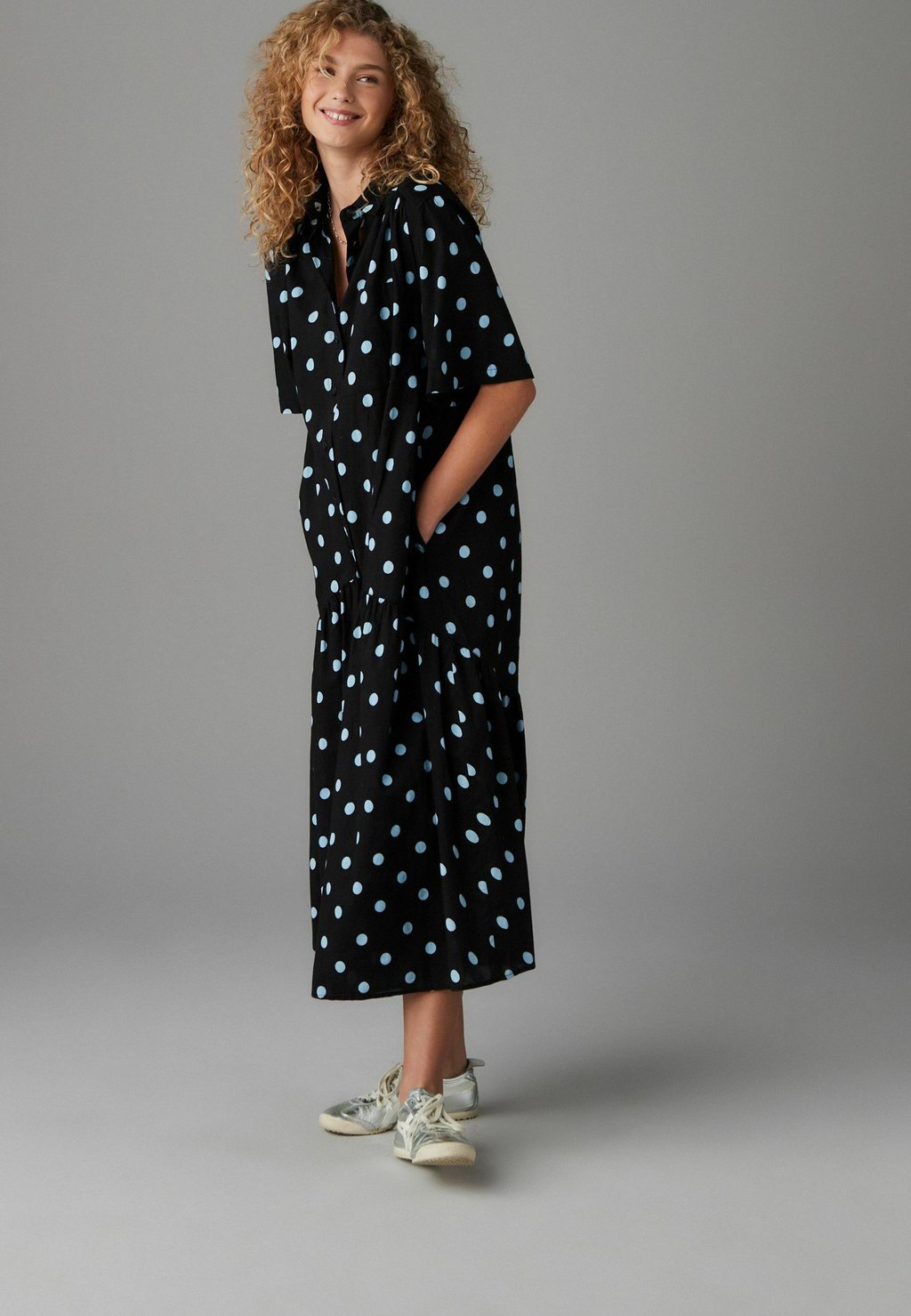 

Платье-рубашка SHORT SLEEVE DROP WAIST Next, черный