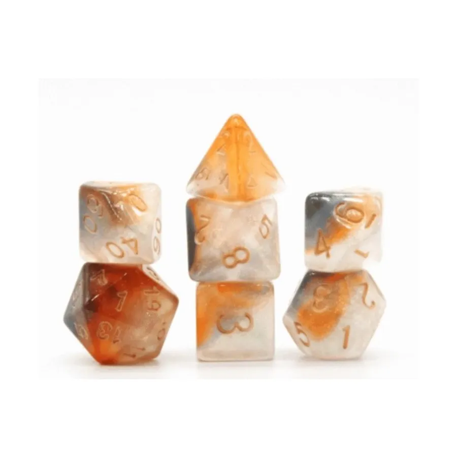

Набор Poly — Восходящая туманность с золотом (7), Dice Sets - Resin/Acrylic - Rainbow & Multi-Colored (Foam Brain Games)