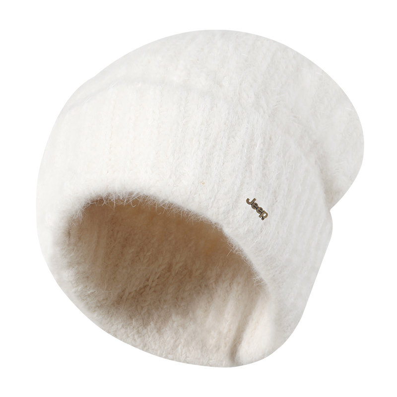

Женская шапка-бини из кроличьего меха Jeep, экрю