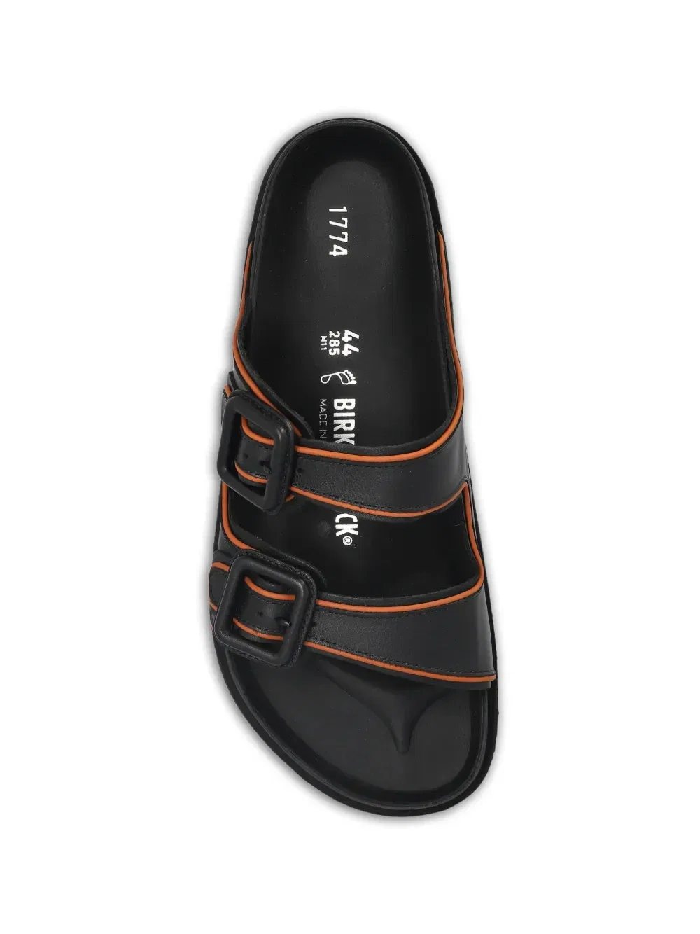 Кожаные шлепанцы Arizona с пряжками Birkenstock 1774, черный — фото 4