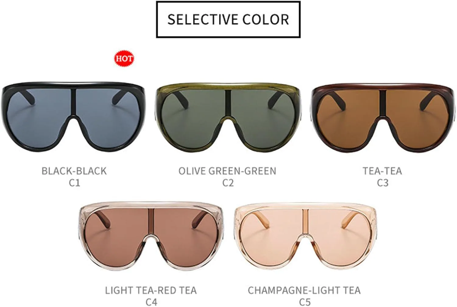 

Винтажные солнцезащитные очки Willochra большого размера в стиле «пилотский щит», модные солнцезащитные очки для женщин в стиле 70-х, цельные очки-маска, C3