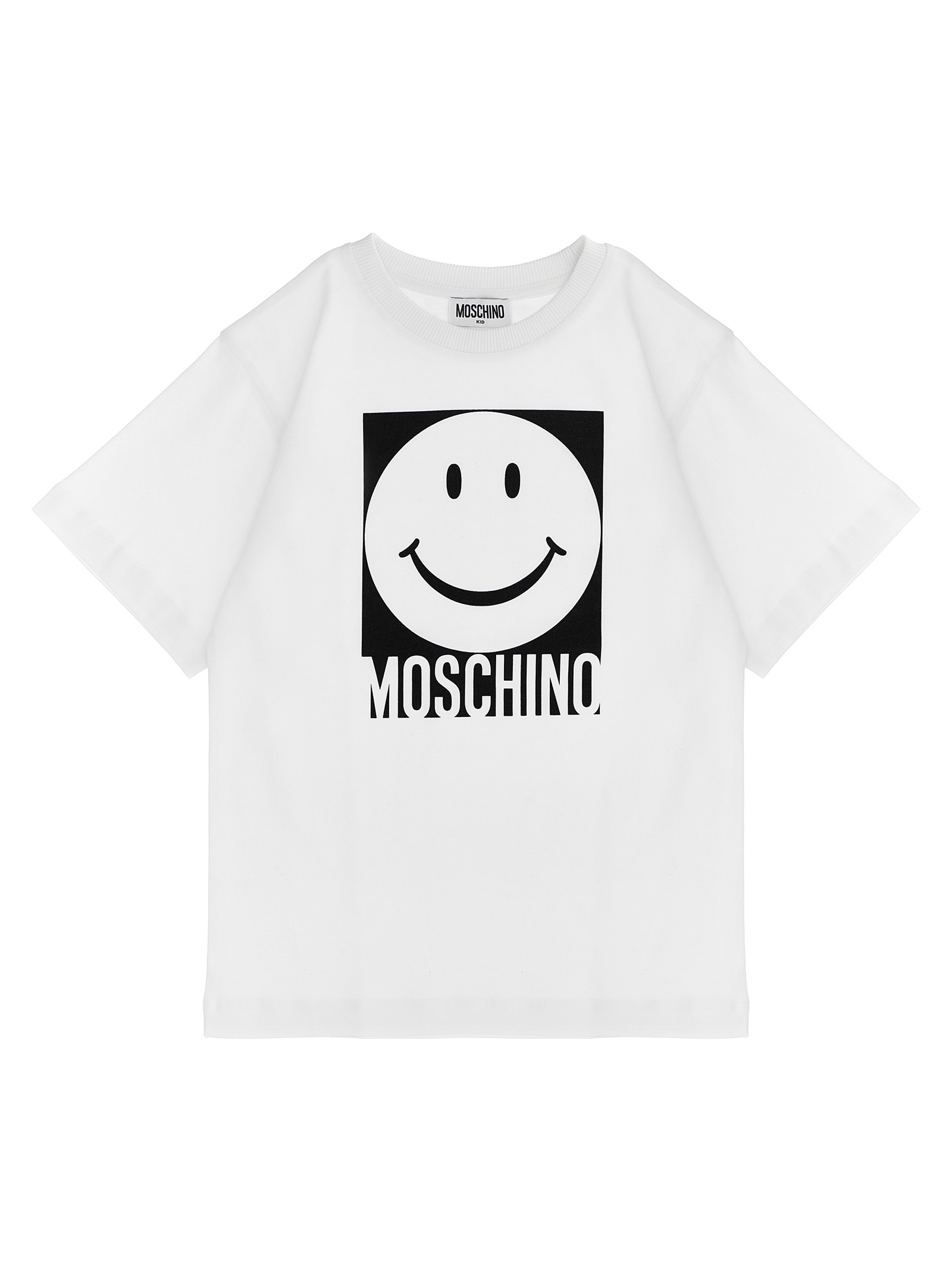 

Футболка с принтом MOSCHINO KID TEEN, белый/черный