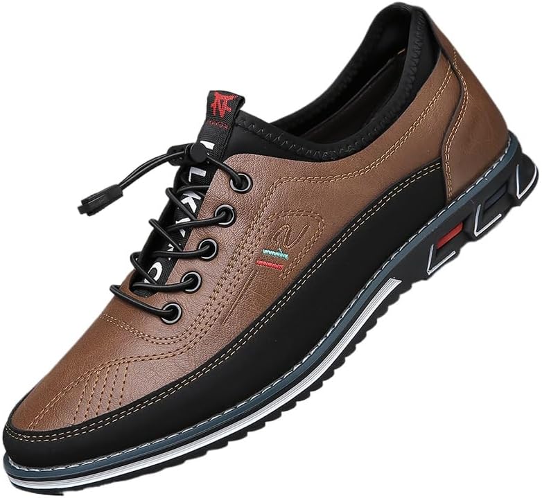 

Мужские повседневные туфли больших размеров, верх из микрофибровой кожи, дышащая мягкая подошва, подходят для прогулок на свежем воздухе и вождения автомобиля Dikermoon, светло-коричневый