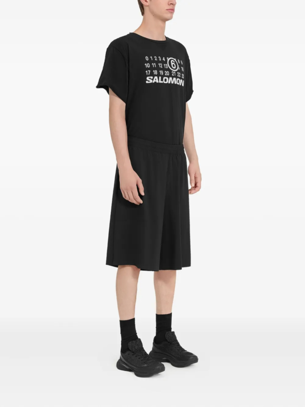 Шорты с принтом из коллаборации с Salomon MM6 Maison Margiela X Salomon, черный — фото 3