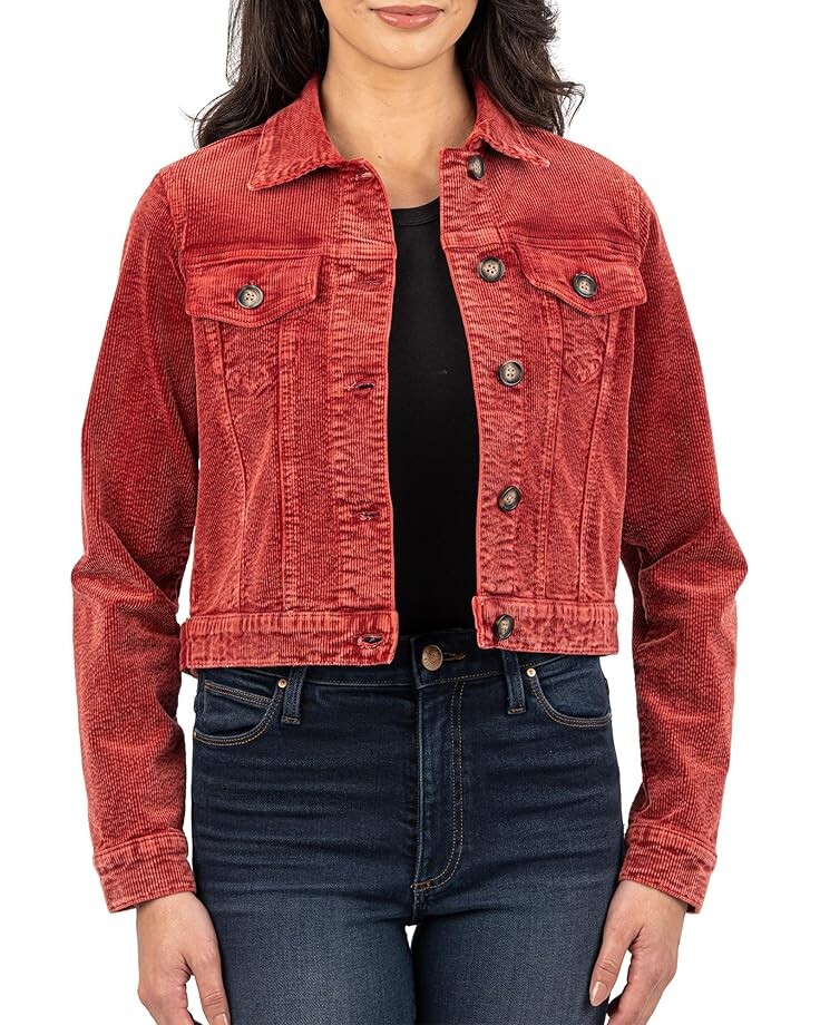 

Куртка KUT from the Kloth Julie Crop Jacket With Fit Shoulder-Regular Waistband, красный