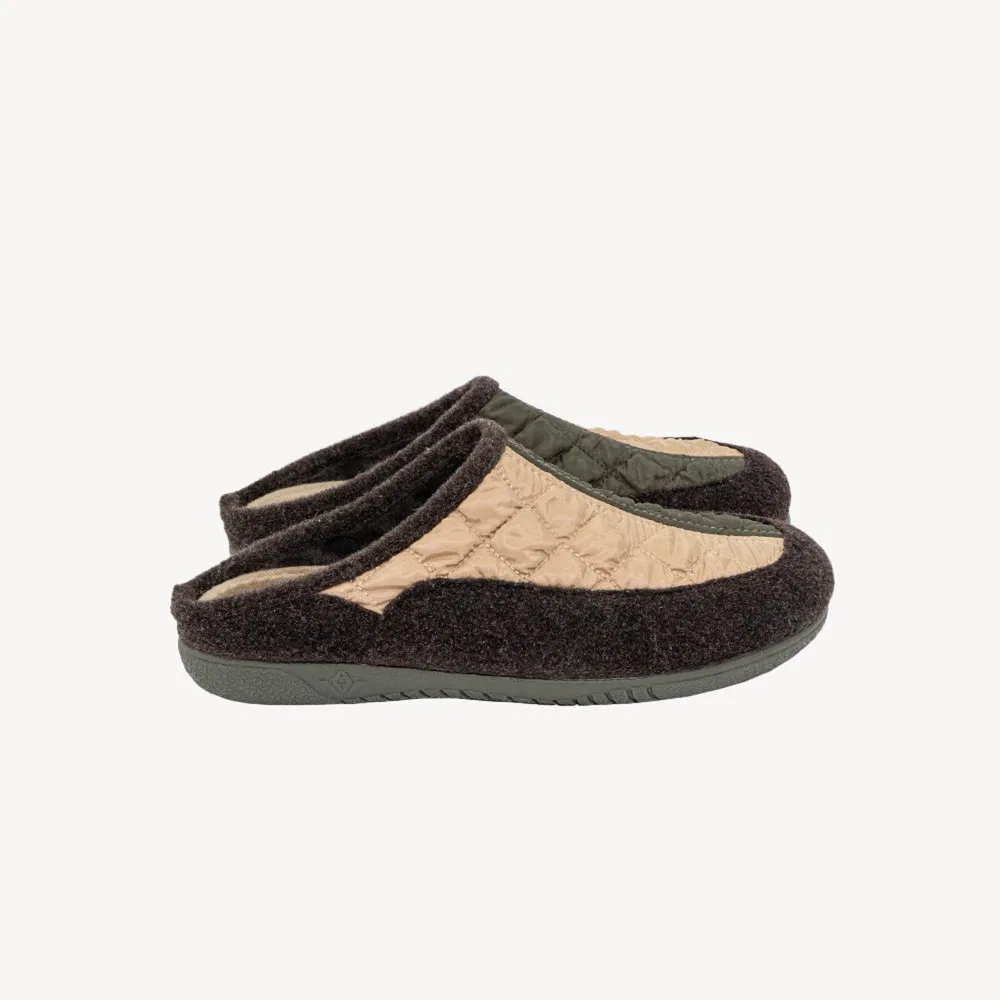 Мужские тёплые шлёпанцы Cadiz 50 бежево-хаки от Gurus Shoes