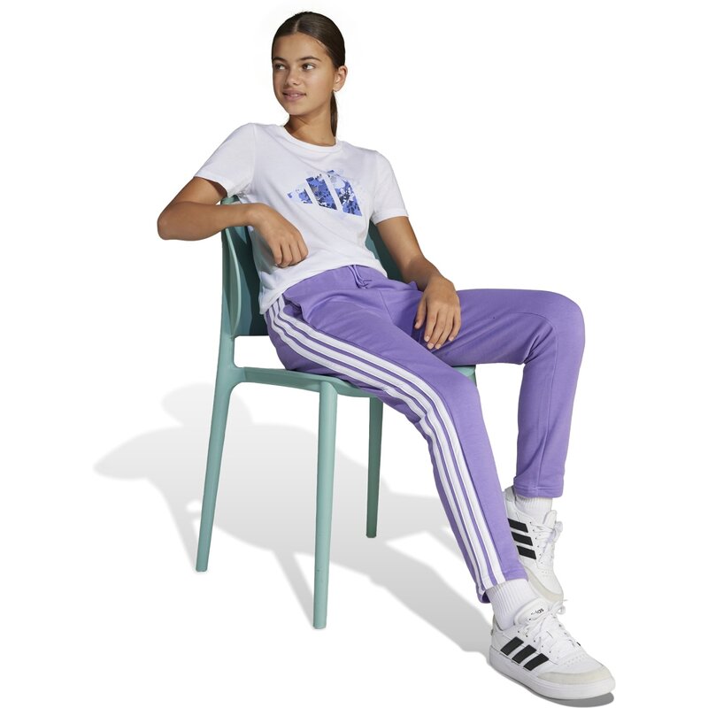 Футболка с цветочным принтом для тренировок и детей Adidas, белый — фото 4