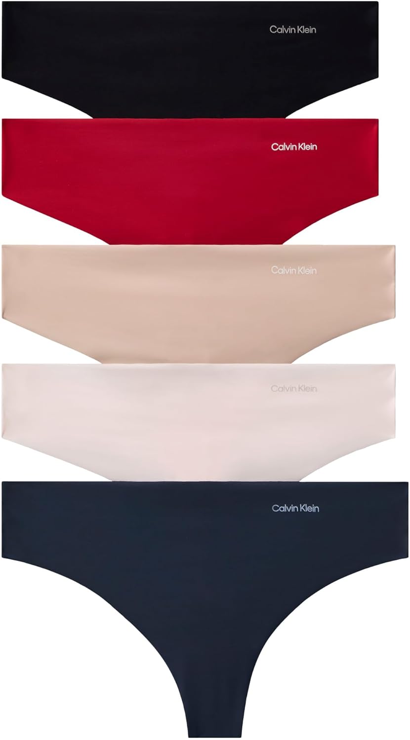 

Женские бесшовные трусики-стринги Calvin Klein Invisibles, 5 шт., Red Stamp/Nymphs Thigh/Black/Cedar/Speakeasy
