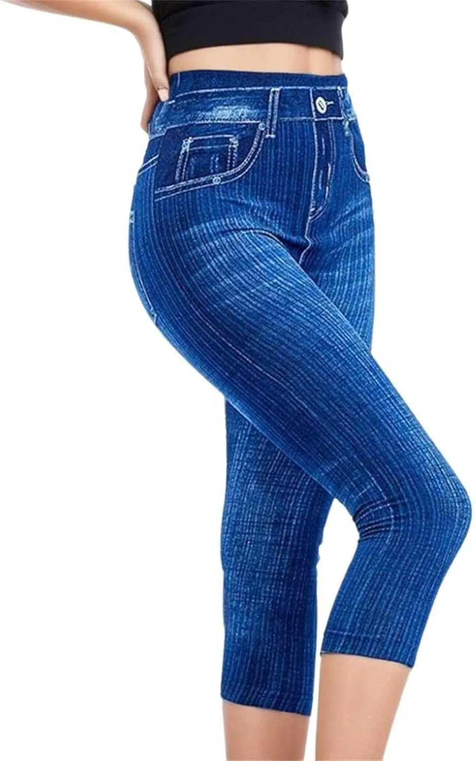 

Джинсы Capri для женщин Stretch High Waisted Straight Leg