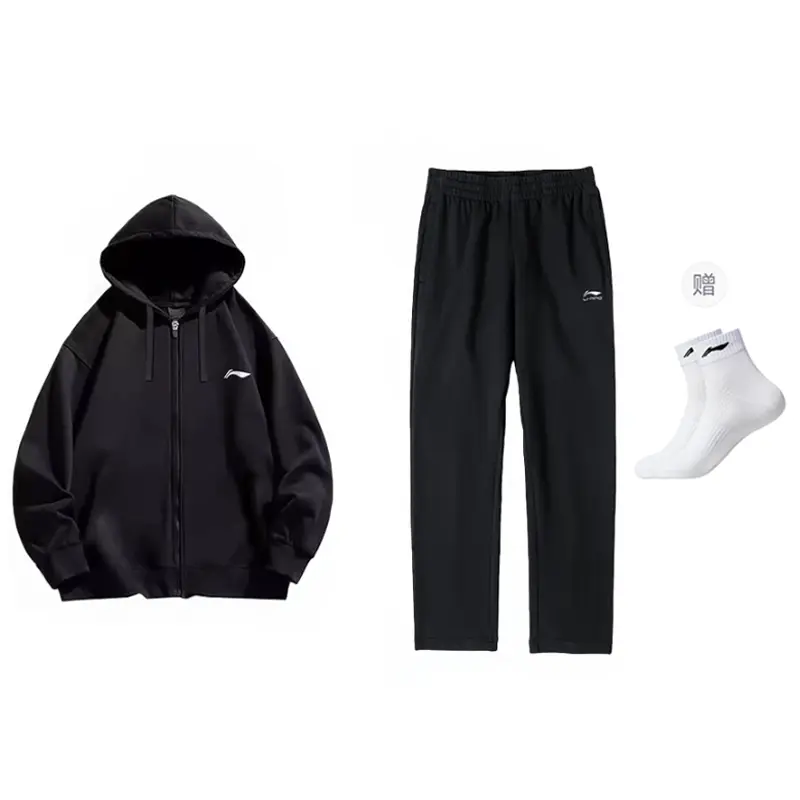 

Li-Ning Casual Sportswear Unisex, set (черный hooded+черный pants) with free li-ning socks
