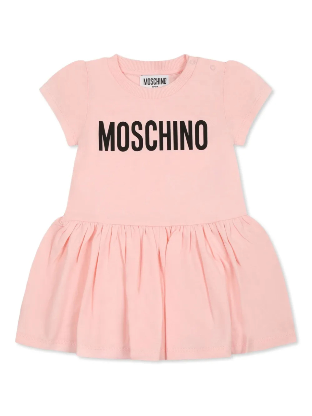 

Платье Moschino Kids из хлопка с принтом логотипа, розовый