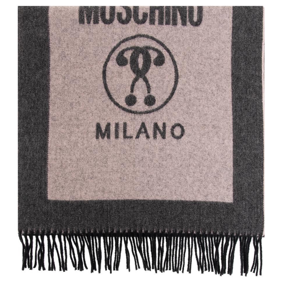 

MOSCHINO Шерстяной вязаный шарф унисекс коричневый