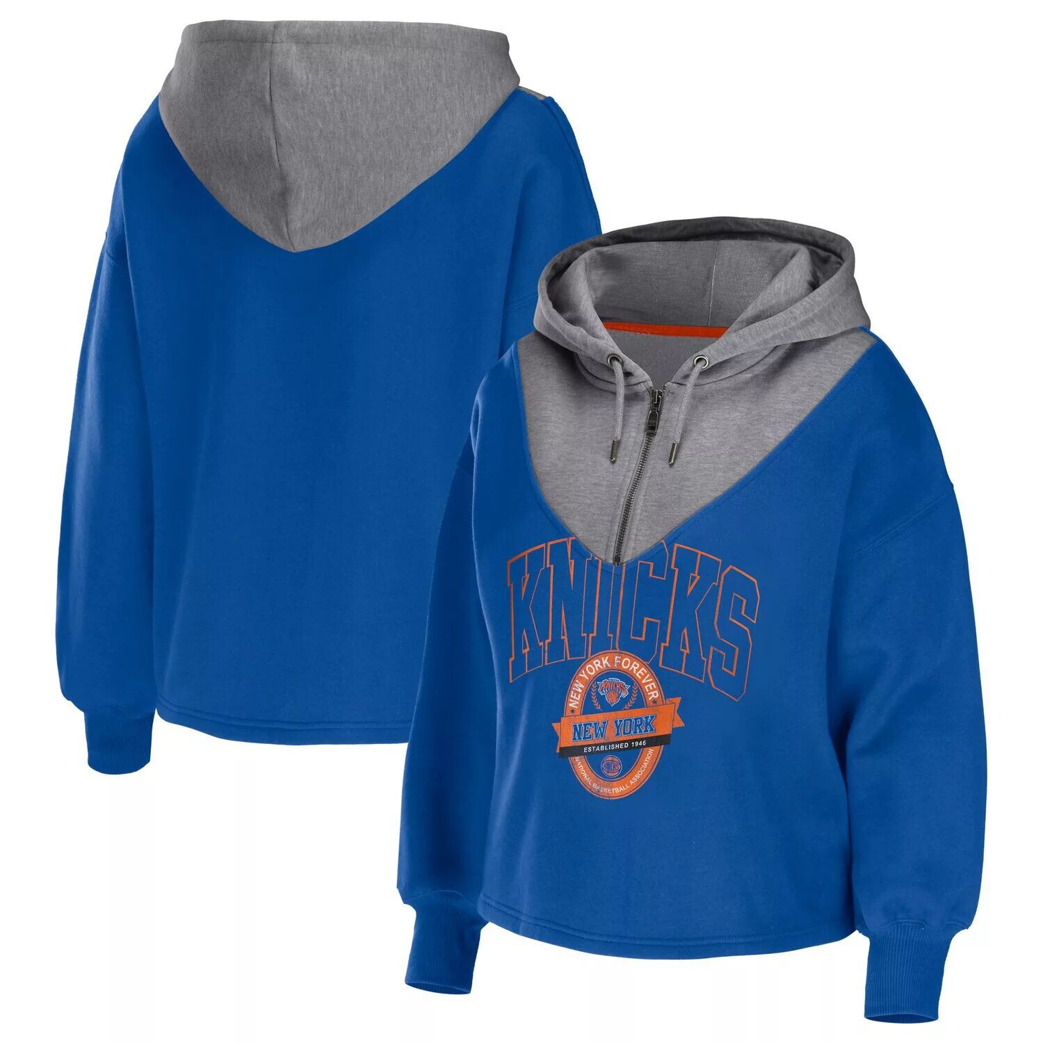 

Женская WEAR by Erin Andrews Синяя куртка с капюшоном New York Knicks на молнии четверть, Синий, Женская WEAR by Erin Andrews Синяя куртка с капюшоном New York Knicks на молнии четверть