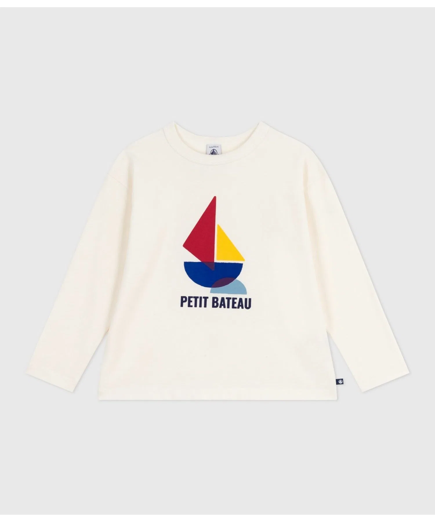 Детская жёлтая хлопковая футболка с длинным рукавом PETIT BATEAU — фото 3