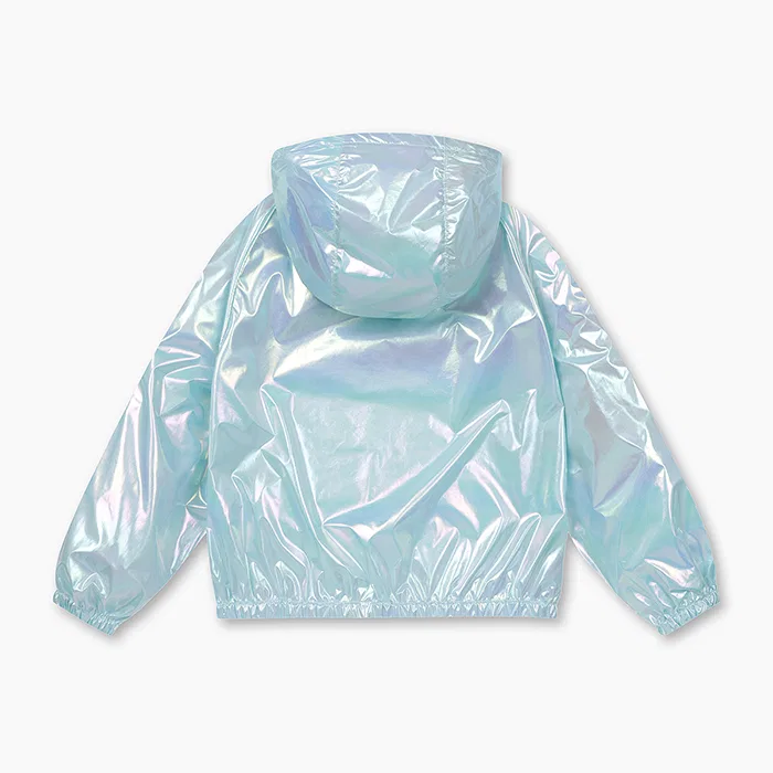Детская мятная блестящая куртка из синтетической ткани от Benetton Kids — фото 2