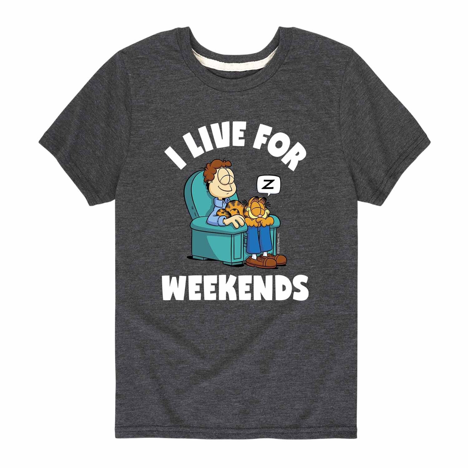 

Футболка Garfield I Live For Weekends для мальчиков 8–20 лет Licensed Character