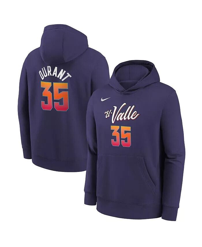

Пуловер с капюшоном Big Boys Kevin Durant Purple Phoenix Suns 2023/24 City Edition с именем и номером Nike, фиолетовый