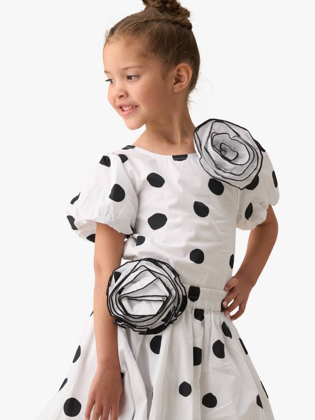 

Детский топ Amari с корсажем в горошек Angel & Rocket, White/Black