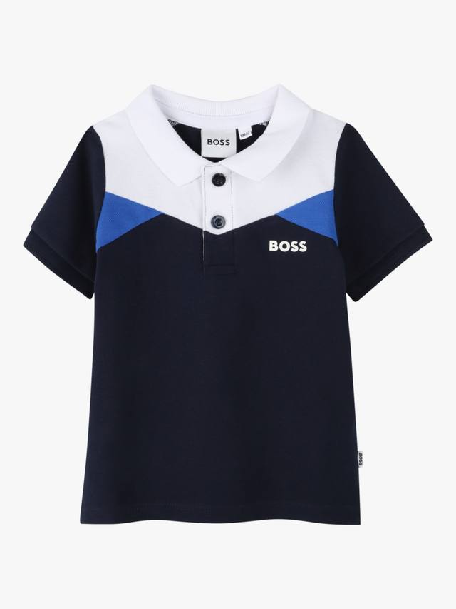

Детская рубашка поло с коротким рукавом HUGO BOSS, темно-синий