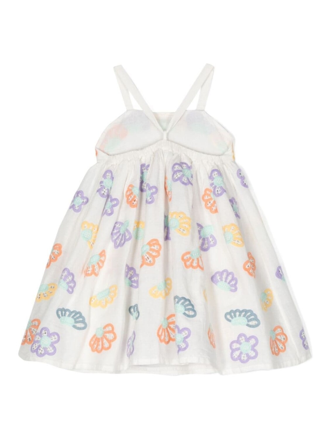Stella McCartney Kids платье с цветочной вышивкой, белый — фото 2
