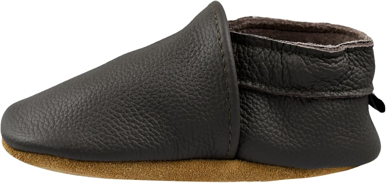 

Детские кожаные обувь iEvolve, мягкие ходунки, пинетки-мокасины для малышей, темно-серый