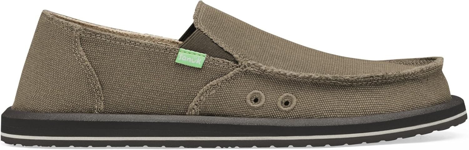 Мужские слипоны Sanuk Vagabond Sidewalk Surfer, Стелька с высокой амортизацией, Скукоживаемые обувь для мужчин, Мужские лоферы без шнурков, коричневый — фото 2
