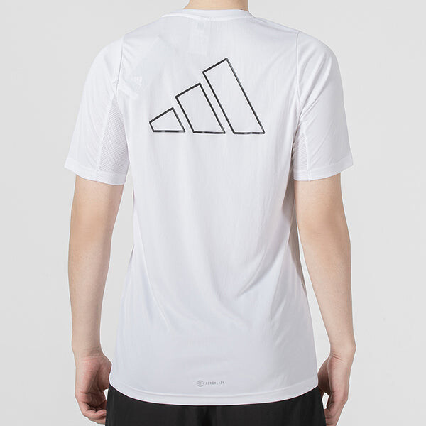 Футболка adidas Rn Icn 3B T Athleisure Casual Sports Large Logo Round Neck Short Sleeve White, мультиколор — фото 4