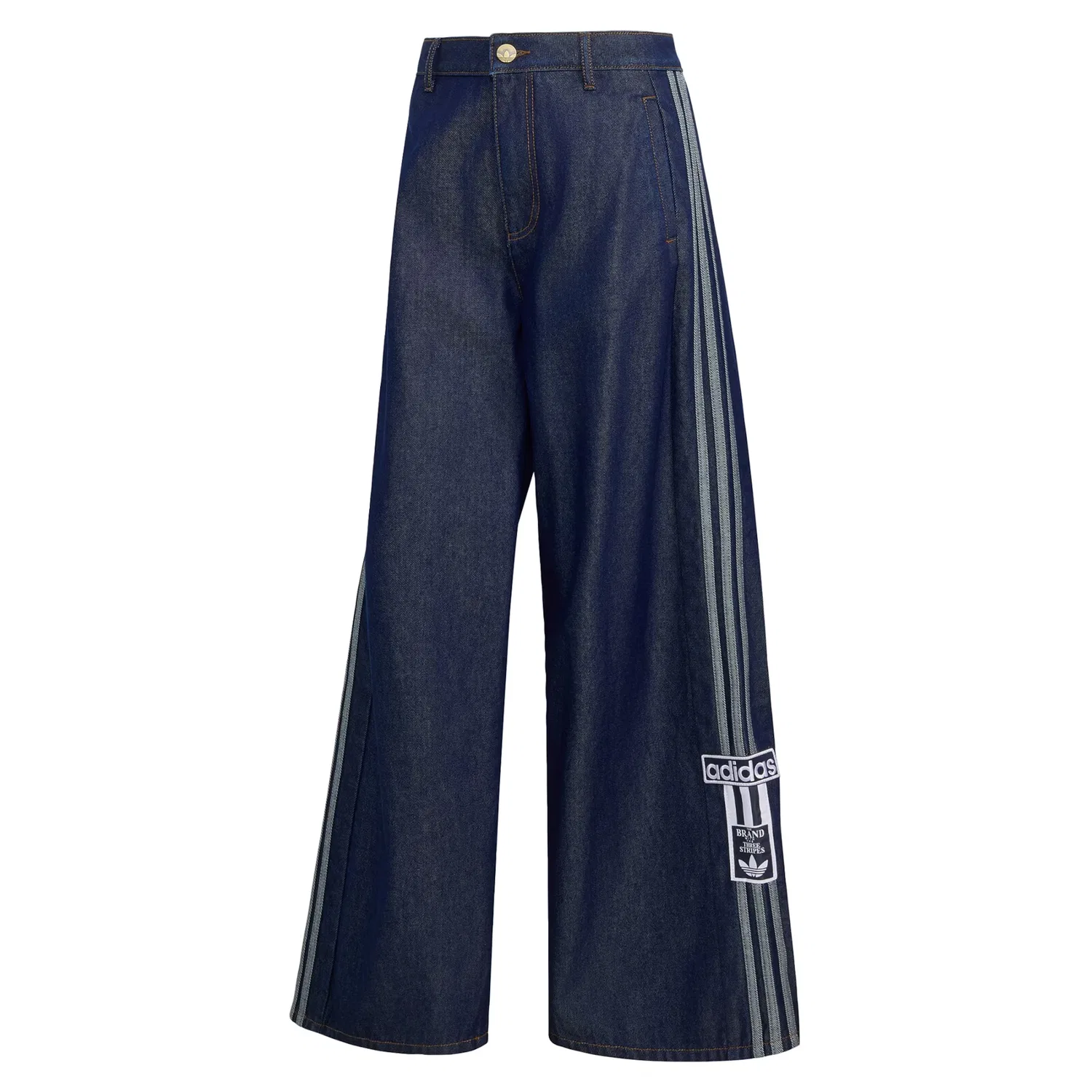 Джинсы Adidas Originals Wide leg Jeans Adibreak темно-синего цвета