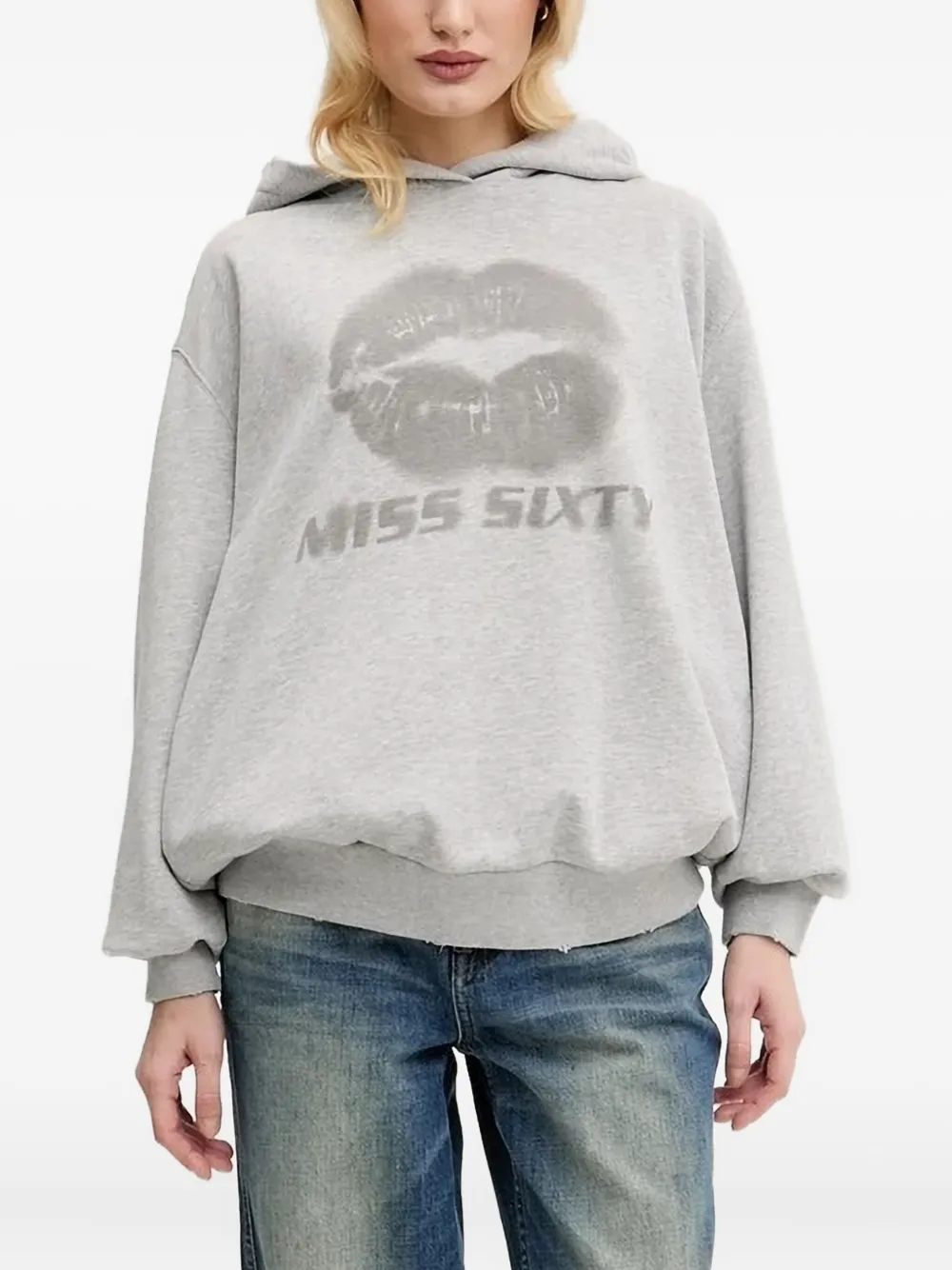 

Толстовка с принтом губ Miss Sixty, серый