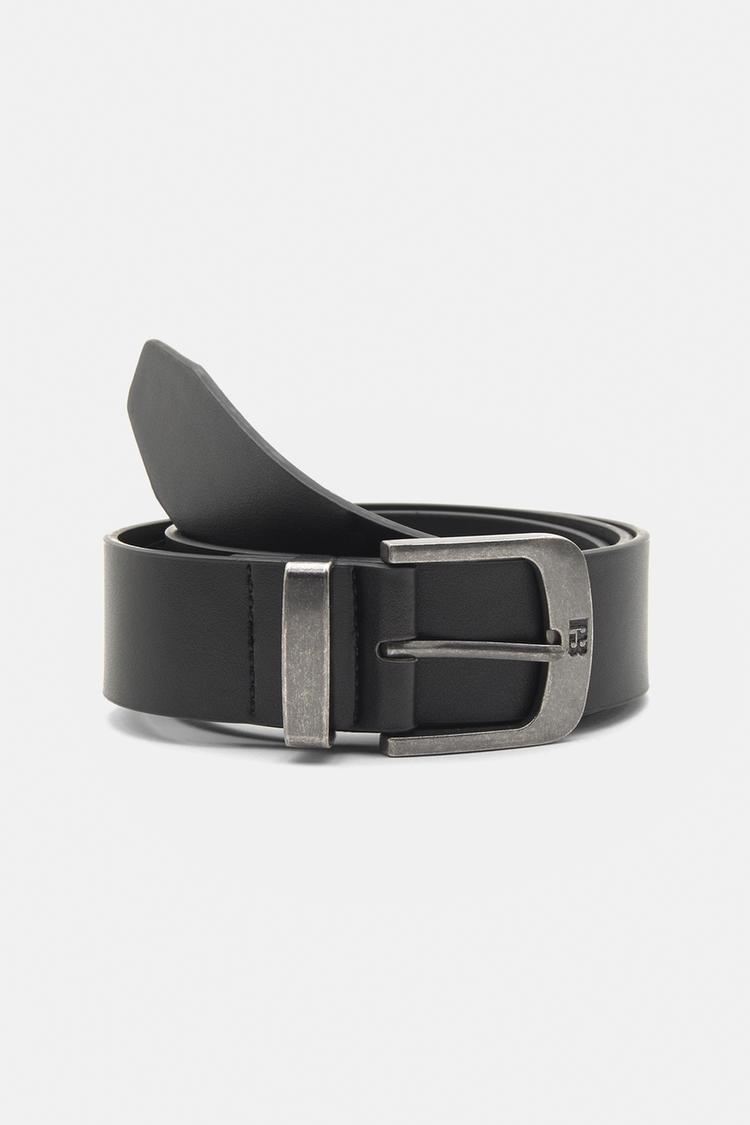 

Ремень из искусственной кожи Pull And Bear, черный