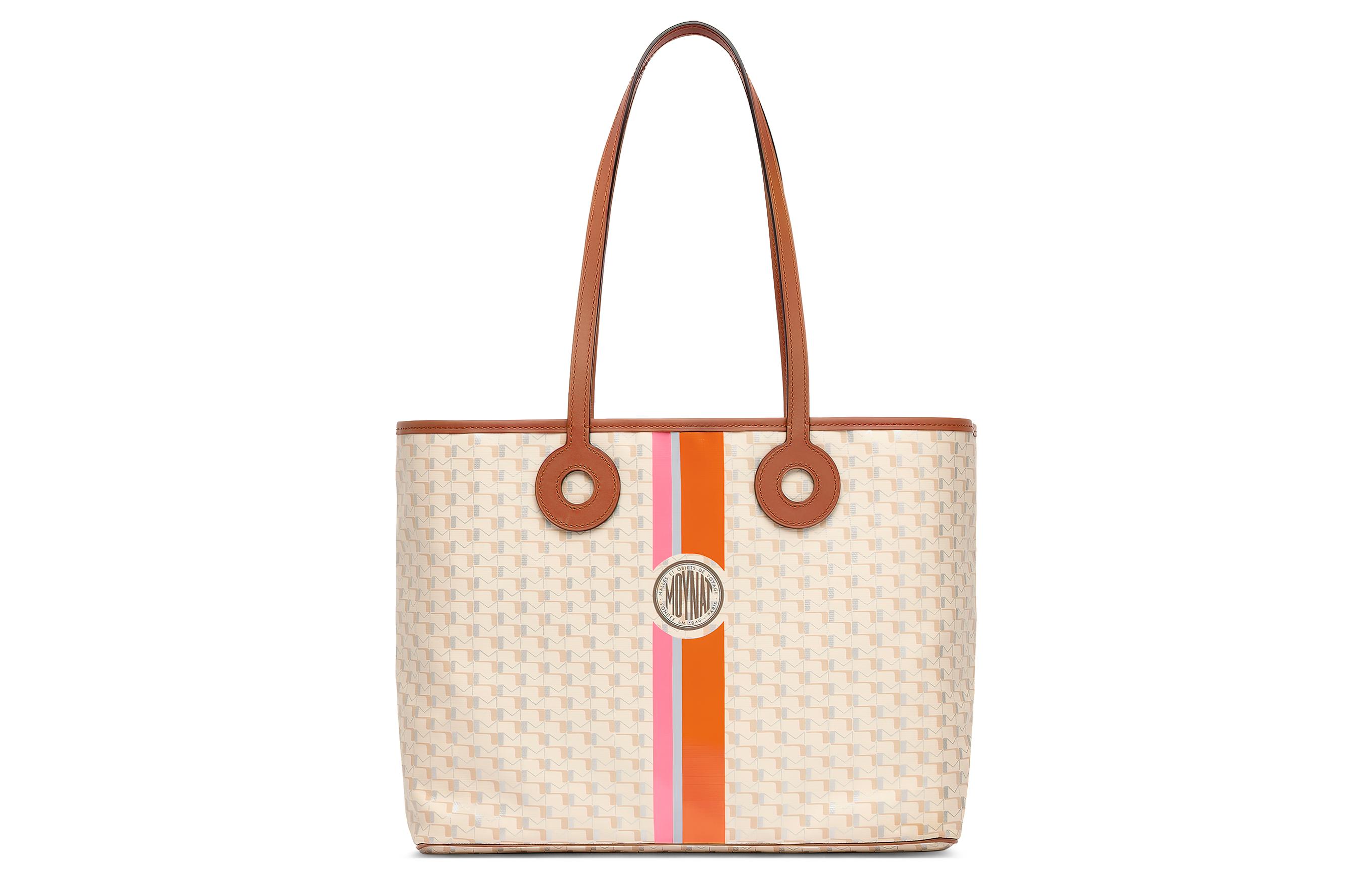 

Moynat Сумка-шоппер Toile1920 из канваса с кожаной отделкой, средний размер, женская, коричнево-бежевая