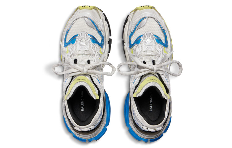 Кроссовки мужские Balenciaga Runner массивные, белый / синий / желтый / красный — фото 4