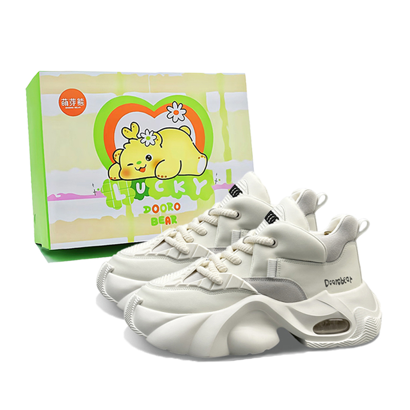 

Budding Bear Белые мужские кроссовки на платформе с низким верхом, увеличивающие рост, устойчивые к истиранию, дышащие и нескользящие, цвет White Box
