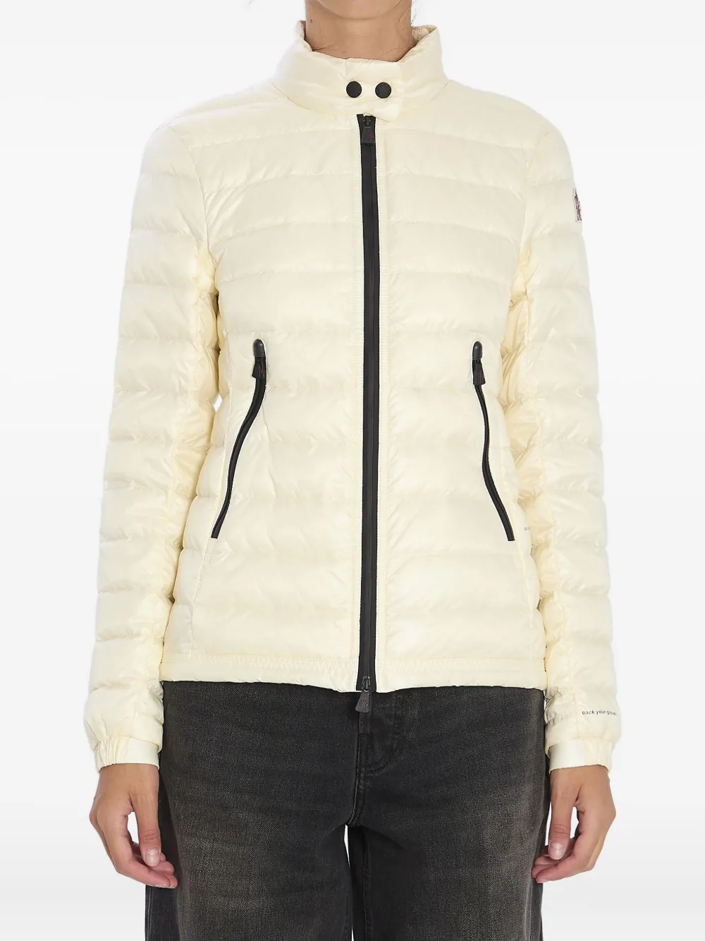 

Стеганое пальто с воротником на кнопках Moncler Grenoble, белый