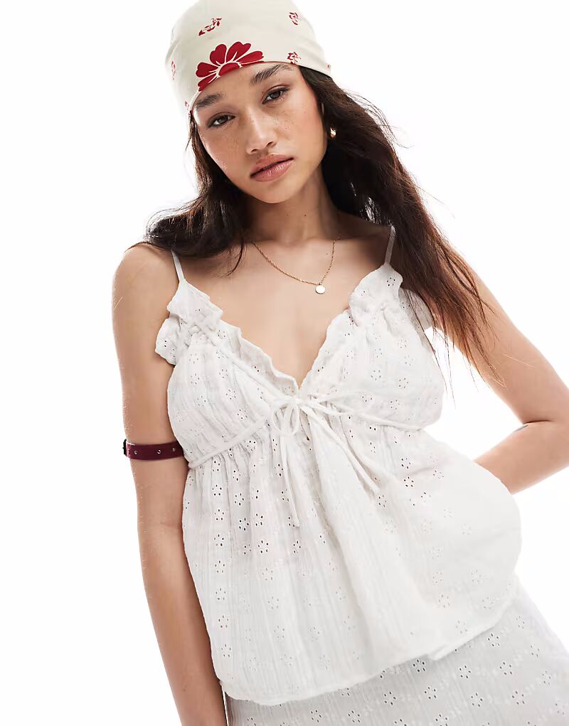 

Комбинированные топы на бретелях ASOS DESIGN белого цвета