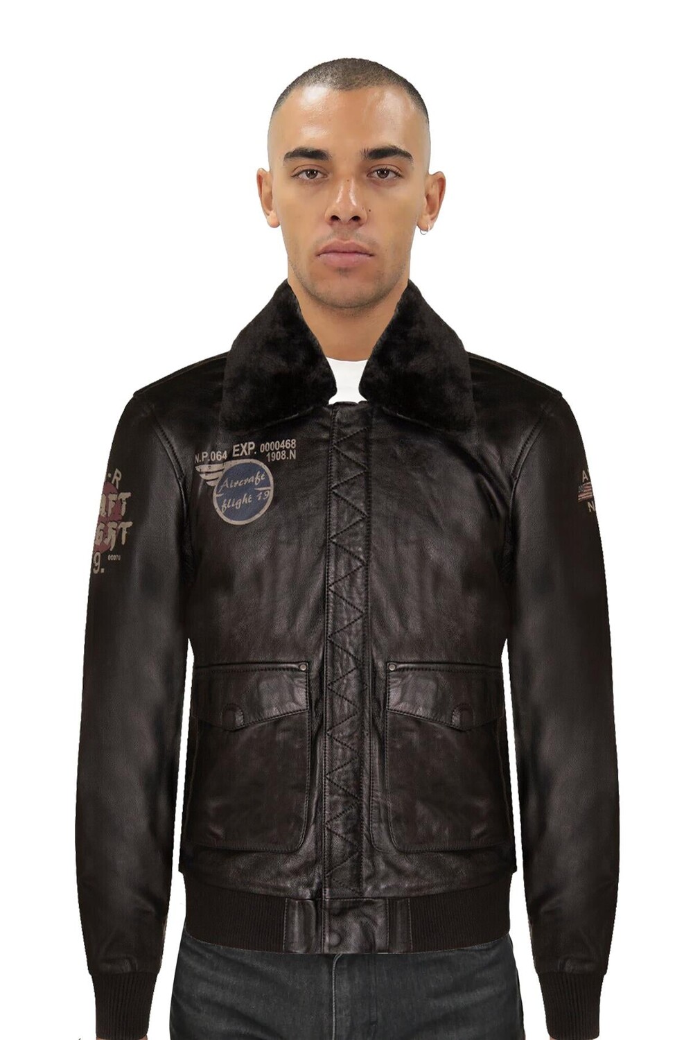 

Кожаный бомбер pilot для лиссабона Infinity Leather, черный