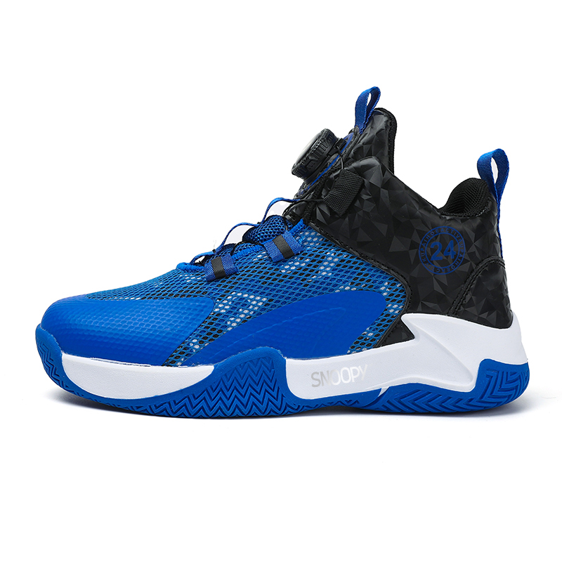

Баскетбольные кроссовки для детей с амортизацией, износостойкими, дышащими, нескользящими SNOOPY, черный/синий