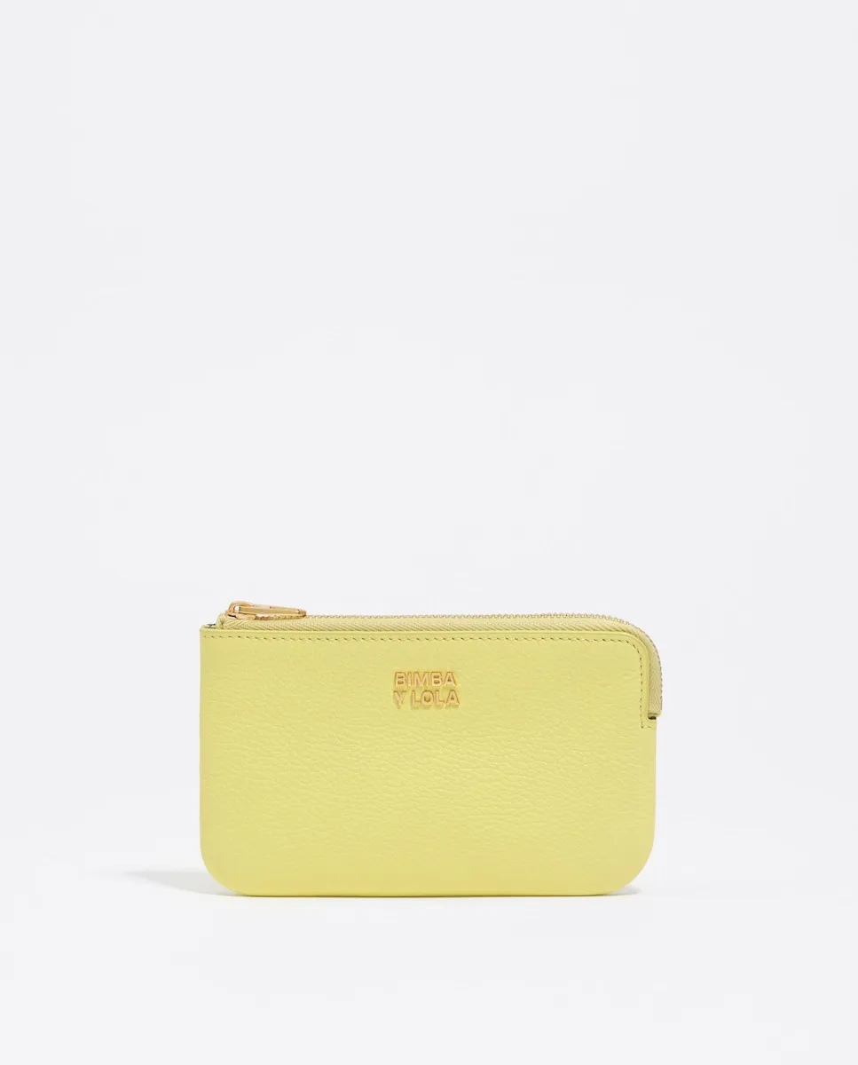 

Женский маленький кошелек из кожи кислотного желтого цвета Bimba y Lola
