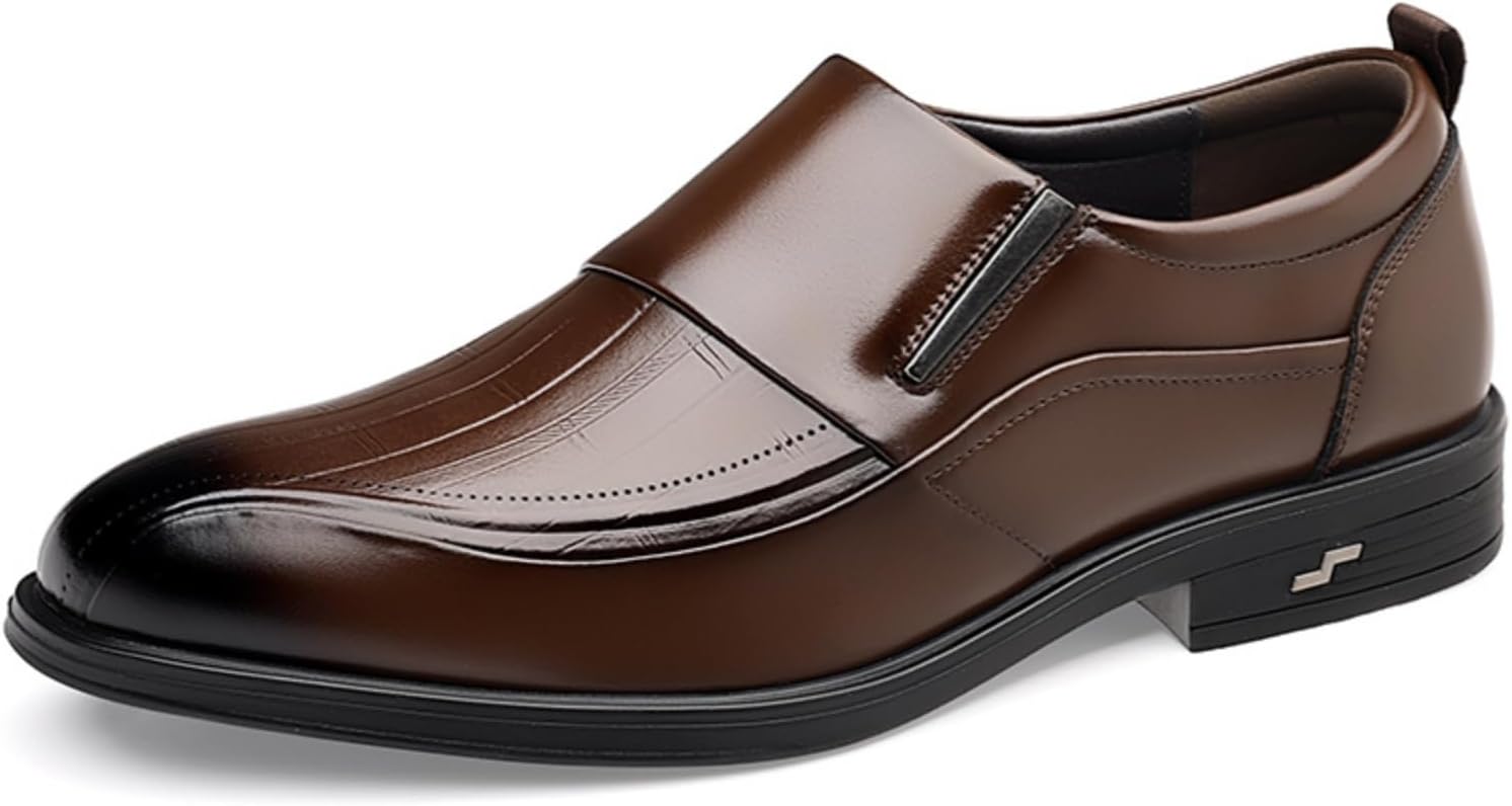 

Мужские кожаные туфли, классические слипоны-оксфорды для деловых встреч и свадьб, удобные классические лоферы Aokisx, коричневый